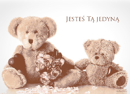 Dwa misie z różami i sercami na walentynki